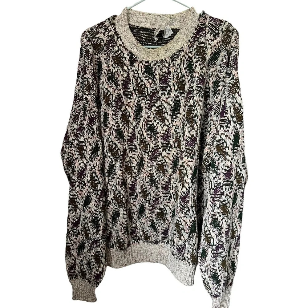 Vintage 2X Coogi-Inspired Crossings Knit Sweater Eclectic Grandpa